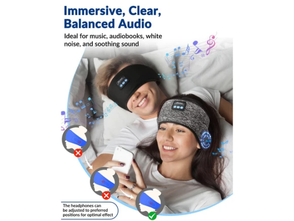 Bluetooth Headband Headphones, 2-Piece Set — Wireless Earbuds, Generic Logic, Inc.