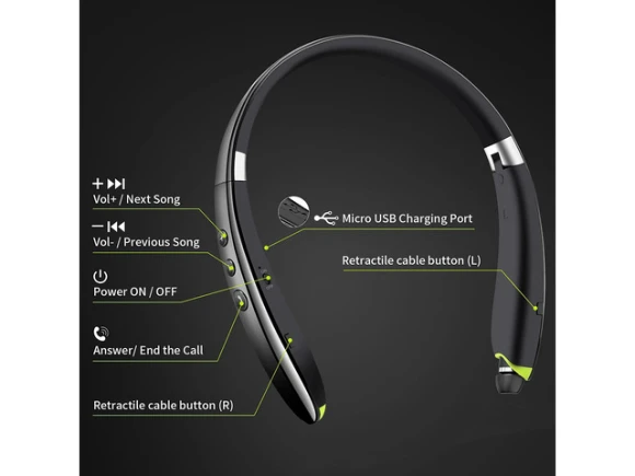 Bluetooth Neckband Headset — Wireless Earbuds, Generic Logic, Inc.