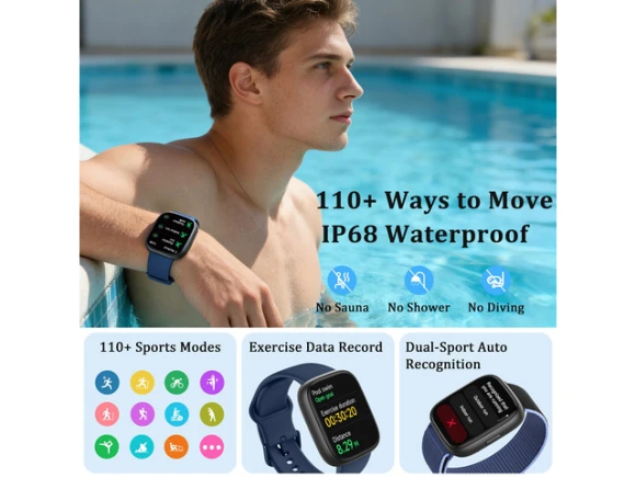 44 mm Smartwatch with 2 Bands — Smart Watch, Generic Logic, Inc.