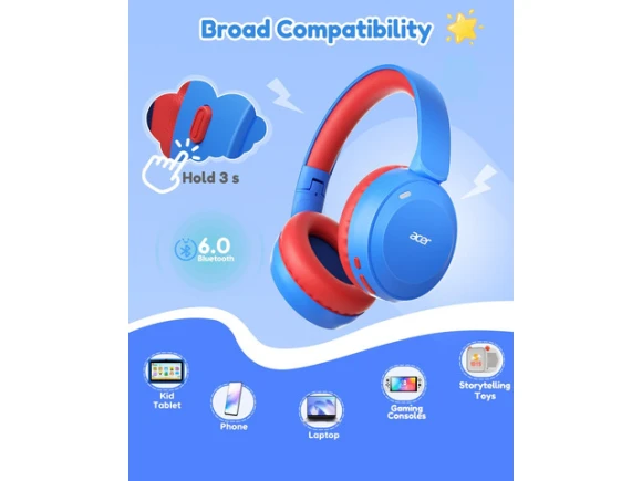 Blue Red Bluetooth Headphones — Wireless Earbuds, Generic Logic, Inc.