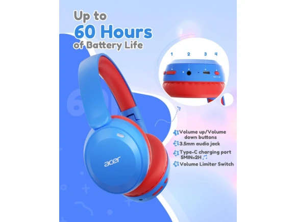 Blue Red Bluetooth Headphones — Wireless Earbuds, Generic Logic, Inc.