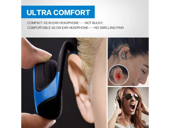Small Blue Bluetooth Headphones — Wireless Earbuds, Generic Logic, Inc.
