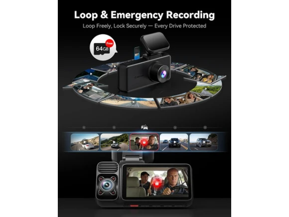 3-Channel Dash Cam — Dash Cam, REDTIGER