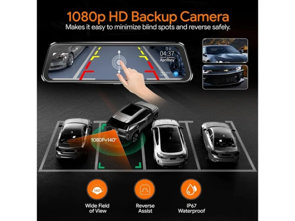 3-Channel Mirror Dash Camera — Dash Cam, ilepo