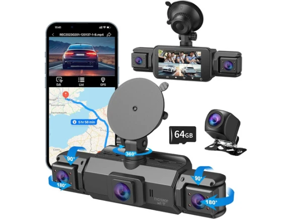 4-Channel Dash Cam with 360° Coverage — Dash Cam, ilepo