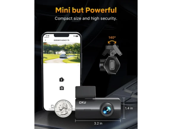 4K Front Dash Camera with 64GB Card — Dash Cam, GKU