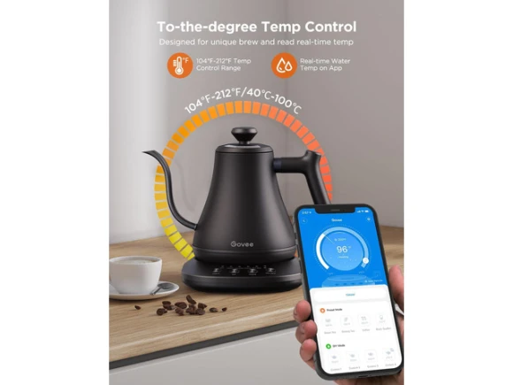 Smart Electric Kettle, Matte Black, 0.8L — Electric Kettle, Govee