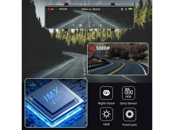 Three-Channel Mirror Dash Camera — Dash Cam, ilepo
