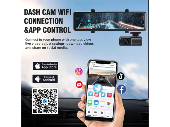 Three-Channel Mirror Dash Camera — Dash Cam, ilepo