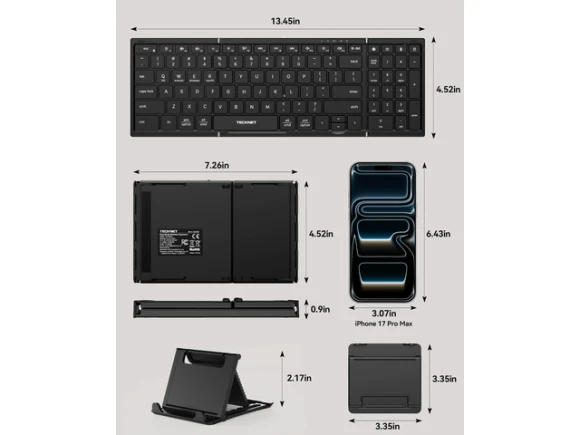 Wireless Foldable Bluetooth Keyboard — Bluetooth Keyboard, TECKNET