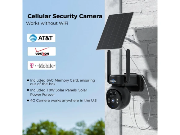 Cellular Security Camera with 32G SD & SIM Card — Security Camera, Hiseeu