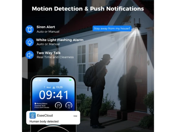 Cellular Security Camera with 32G SD & SIM Card — Security Camera, Hiseeu