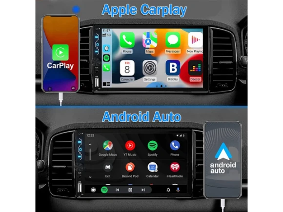 Red Double-DIN Car Stereo — Car Infotainment System, Leadfan