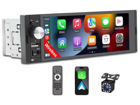 Single DIN Car Stereo with 6.36-inch Touchscreen — Car Infotainment System, Durxenmnt