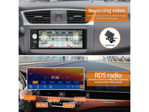 Single DIN Car Stereo with 6.36-inch Touchscreen — Car Infotainment System, Durxenmnt