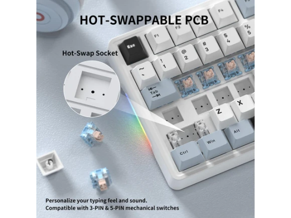 75% Mechanical Keyboard — Bluetooth Keyboard, 7KEYS