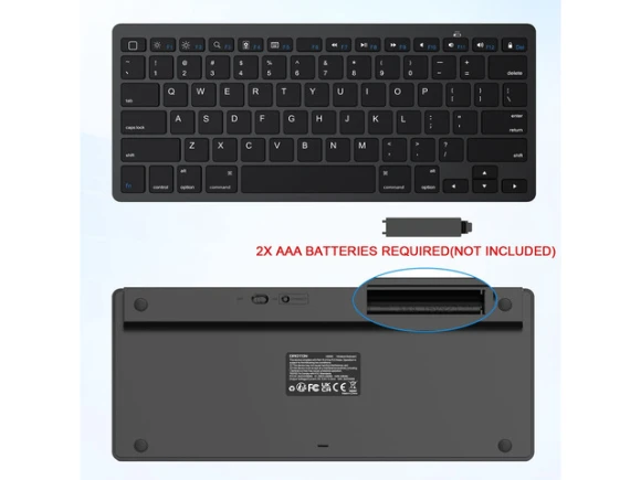 Black Bluetooth Keyboard for iPad, iPad Pro, iPad Air, iPad Mini, and iPhone — Bluetooth Keyboard, OMOTON