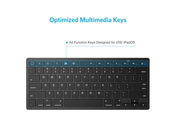 Black Bluetooth Keyboard for iPad, iPad Pro, iPad Air, iPad Mini, and iPhone — Bluetooth Keyboard, OMOTON