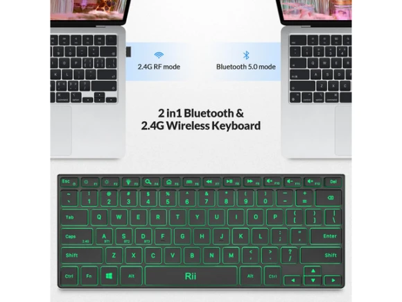 Black Wireless Keyboard — Bluetooth Keyboard, Riitek