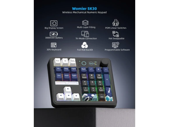 Mechanical Numeric Keypad — Bluetooth Keyboard, Womier