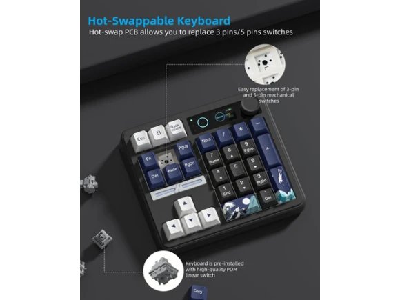 Mechanical Numeric Keypad — Bluetooth Keyboard, Womier