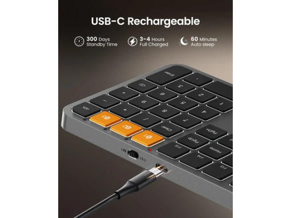 Wireless Keyboard with Numeric Keypad — Bluetooth Keyboard, ProtoArc