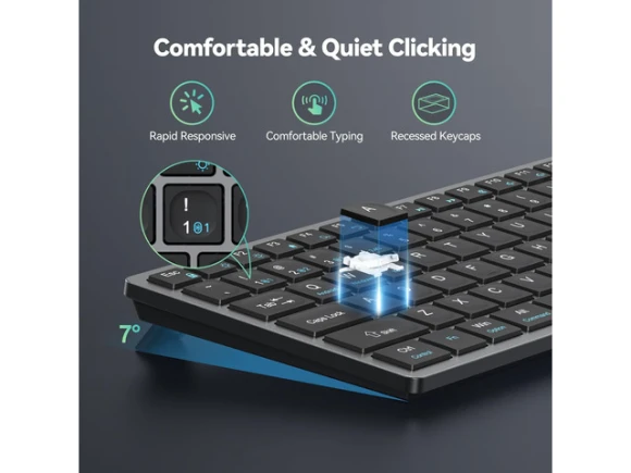 Wireless Keyboard — Bluetooth Keyboard, TECKNET