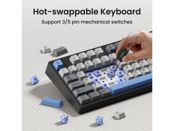 100% Full-Size Wireless Mechanical Keyboard — Bluetooth Keyboard, Kisnt