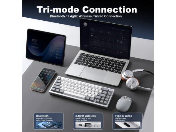 Wireless Mechanical Keyboard — Bluetooth Keyboard, YUNZII