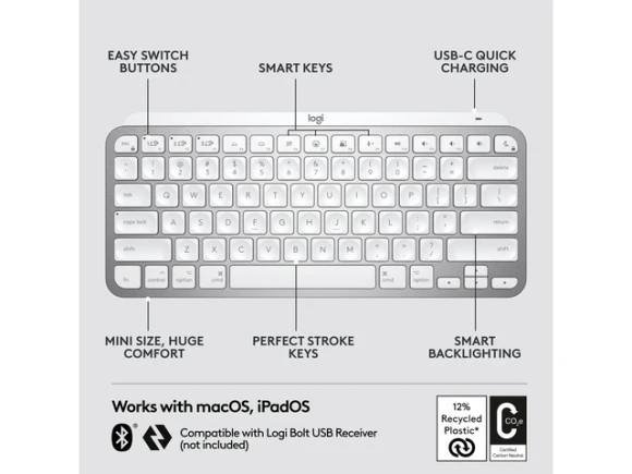 Compact Wireless Keyboard for Mac — Bluetooth Keyboard, Logitech