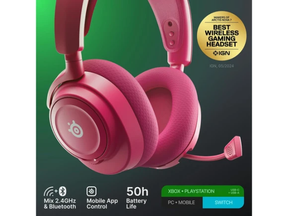 Gen 2 Gaming Headset, Magenta — Wireless Earbuds, SteelSeries