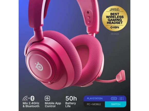 Gen 2 Magenta Wireless Gaming Headset — Wireless Earbuds, SteelSeries