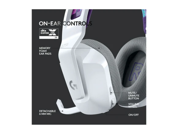 White Wireless Gaming Headset — Wireless Earbuds, Logitech