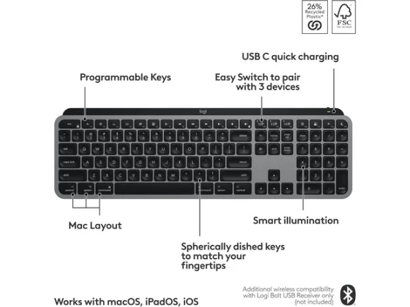 Wireless keyboard for Mac — Bluetooth Keyboard, Logitech