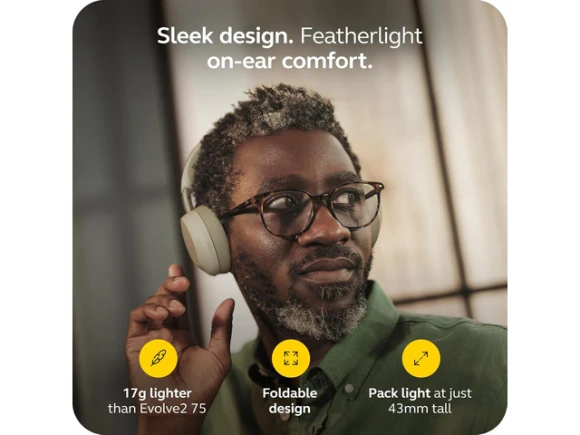 On-ear wireless Bluetooth headset, Warm Gray — Wireless Earbuds, Jabra