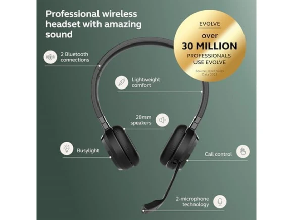 Wireless Dual-Ear Headphones, Black, Third Edition — Wireless Earbuds, Jabra