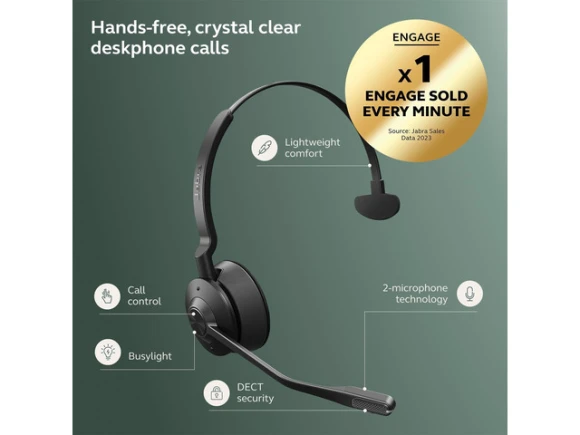 Wireless Single-Ear Headphones, Black, Second Edition — Wireless Earbuds, Jabra