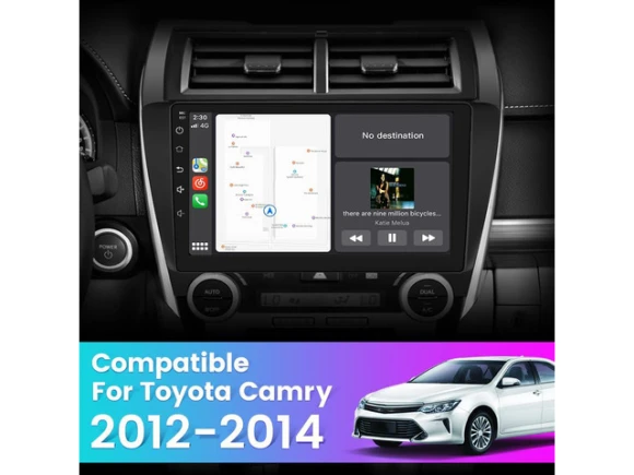 10-Inch Car Radio for Toyota Camry 2012–2014, Black, 2GB+64GB — Car Infotainment System, litillbuly