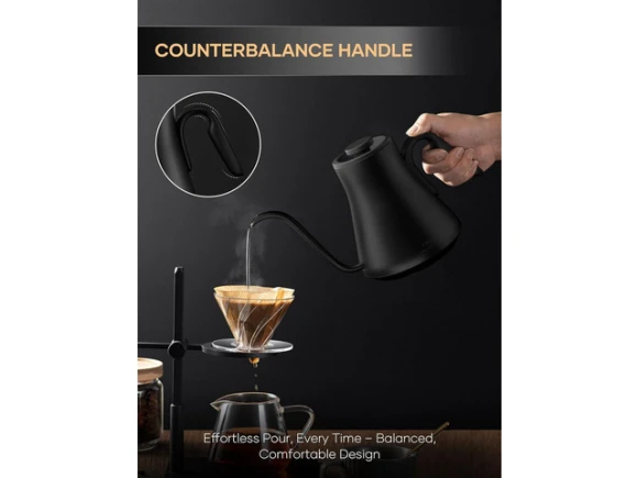 Black 0.9L Gooseneck Electric Kettle — Electric Kettle, STARWELL