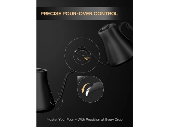 Black 0.9L Gooseneck Electric Kettle — Electric Kettle, STARWELL
