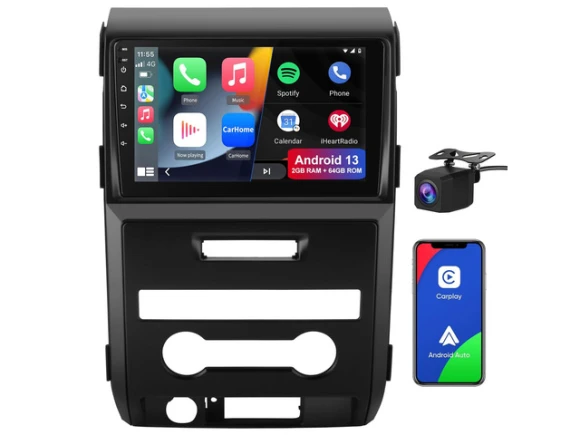 Black Car Radio Head Unit for Ford F150 / F-150, Model Years 2009–2012, 2G+64G — Car Infotainment System, litillbuly