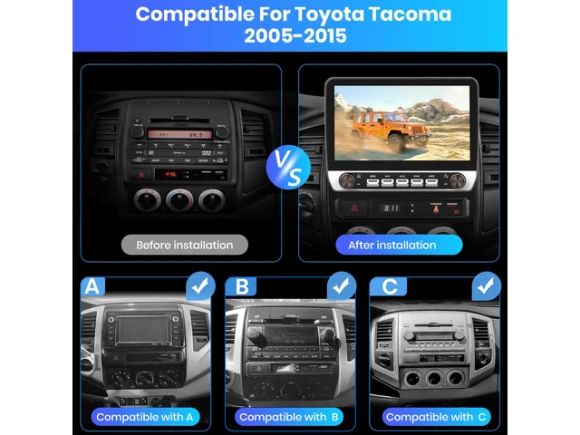 Car radio / in-dash stereo head unit for Toyota Tacoma, 2005–2015, 2+64GB — Car Infotainment System, litillbuly