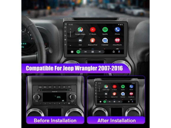 Car Radio Stereo for Jeep Wrangler JK, Gand Cherokee, and Dodge Ram 1500 — Car Infotainment System, litillbuly