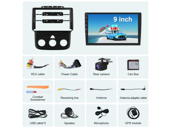 In-dash car radio for Dodge Ram 1500, 2500, and 3500 (2013–2019, manual AC only) — Car Infotainment System, litillbuly