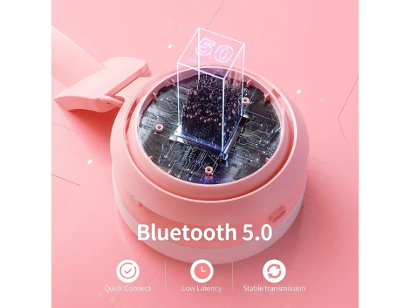 Pink Wireless Cat-Ear Gaming Headphones — Wireless Earbuds, EASARS