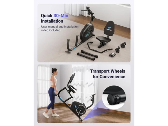 Recumbent Exercise Bike — Connected Equipment, MERACH