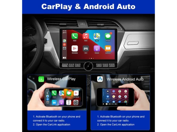 Single-DIN Car Stereo, 10.6-inch Screen, 4GB RAM + 64GB ROM — Car Infotainment System, litillbuly
