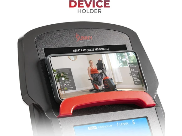 Smart Recumbent Exercise Bike — Connected Equipment, Sunny Health & Fitness