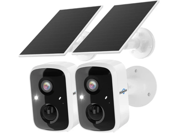 Solar Security Camera, 2 Pack — Security Camera, Hiseeu
