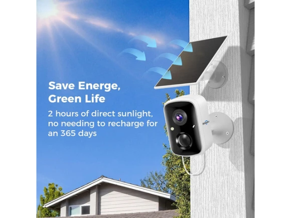 Solar Security Camera, 2 Pack — Security Camera, Hiseeu
